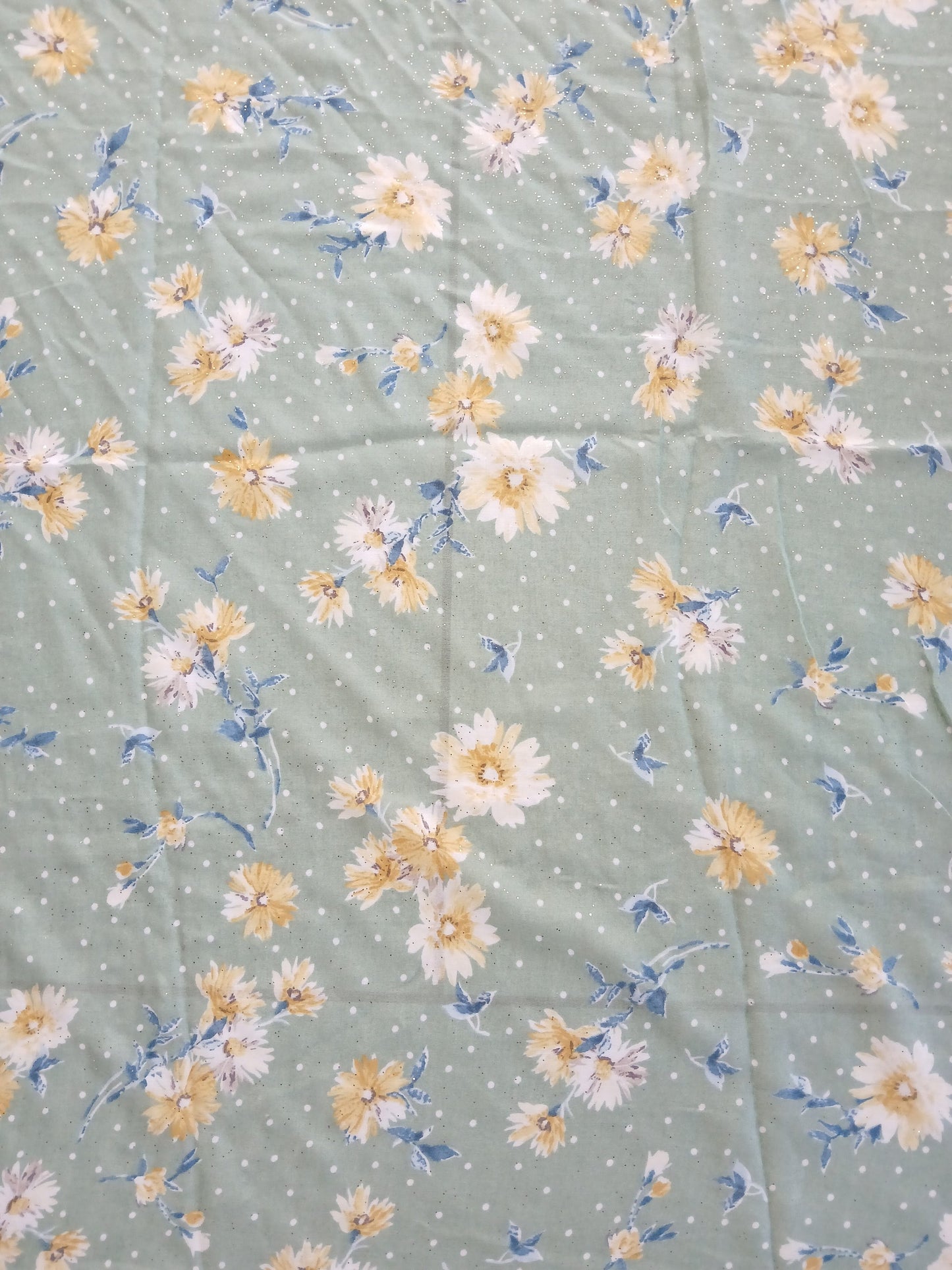 Sage green daisy flower scarf