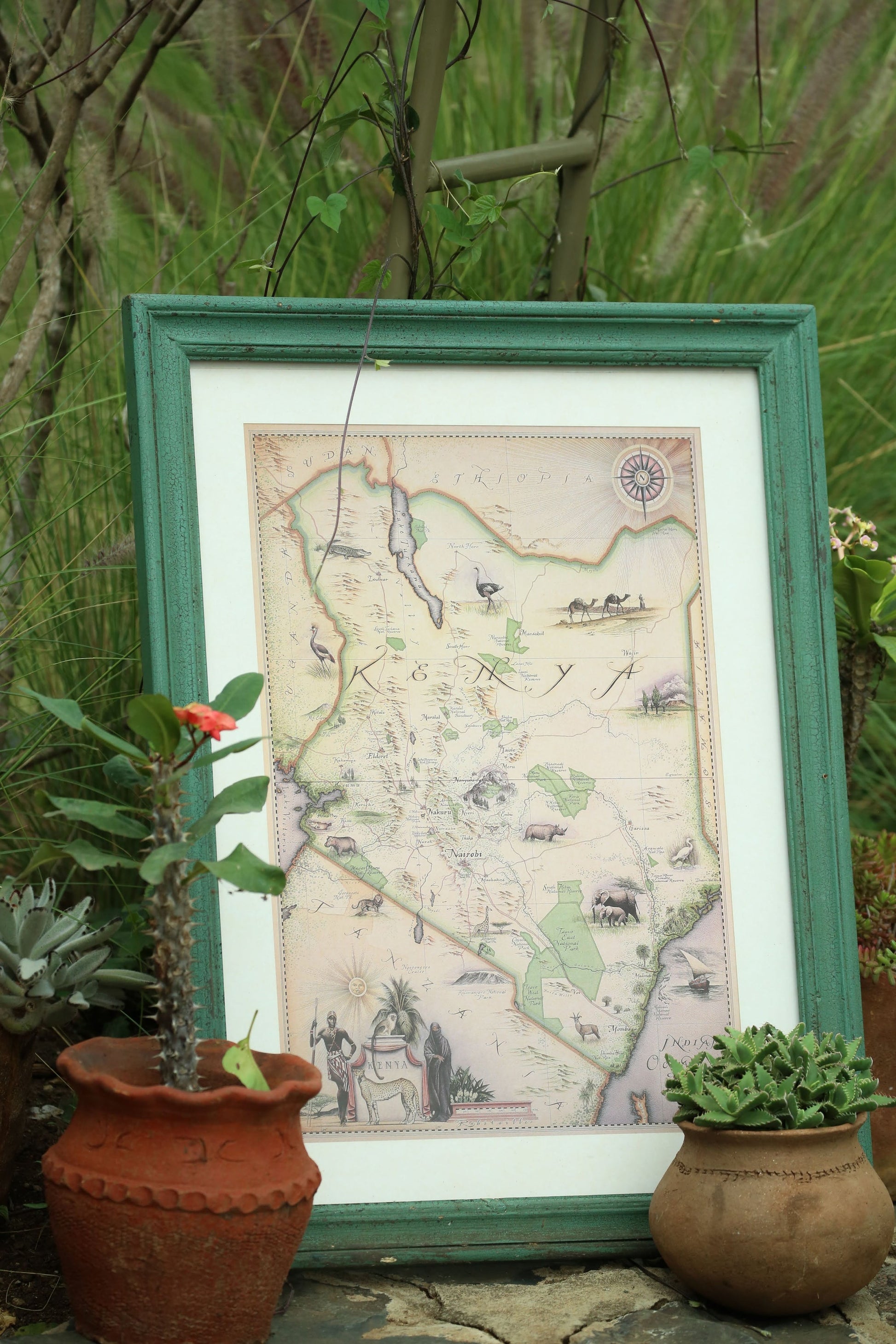 Artist edition Kenya map print, unframed, from Blue Rhino