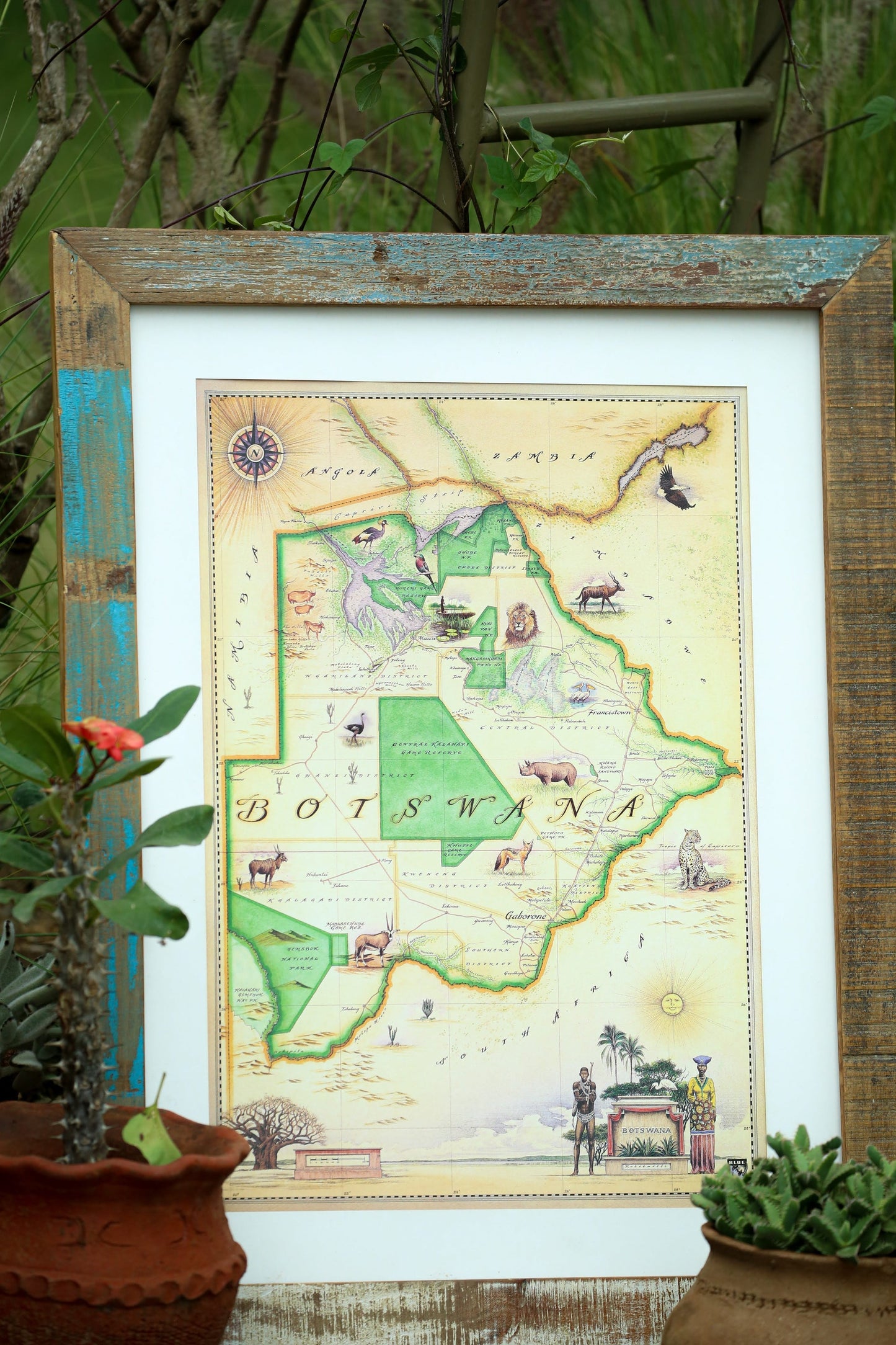 Botswana map in tube