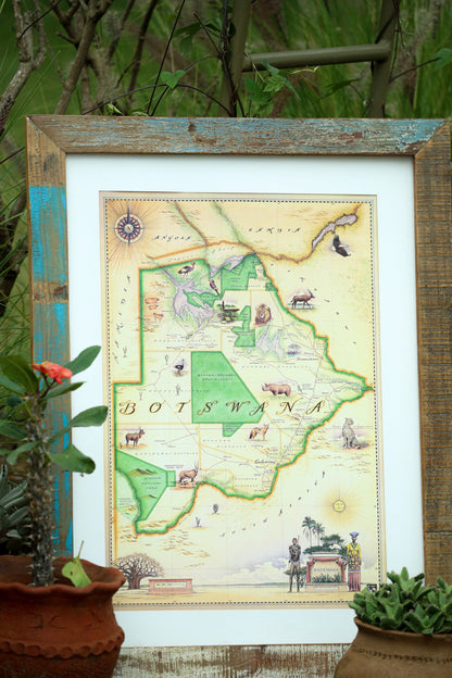 Botswana map in tube