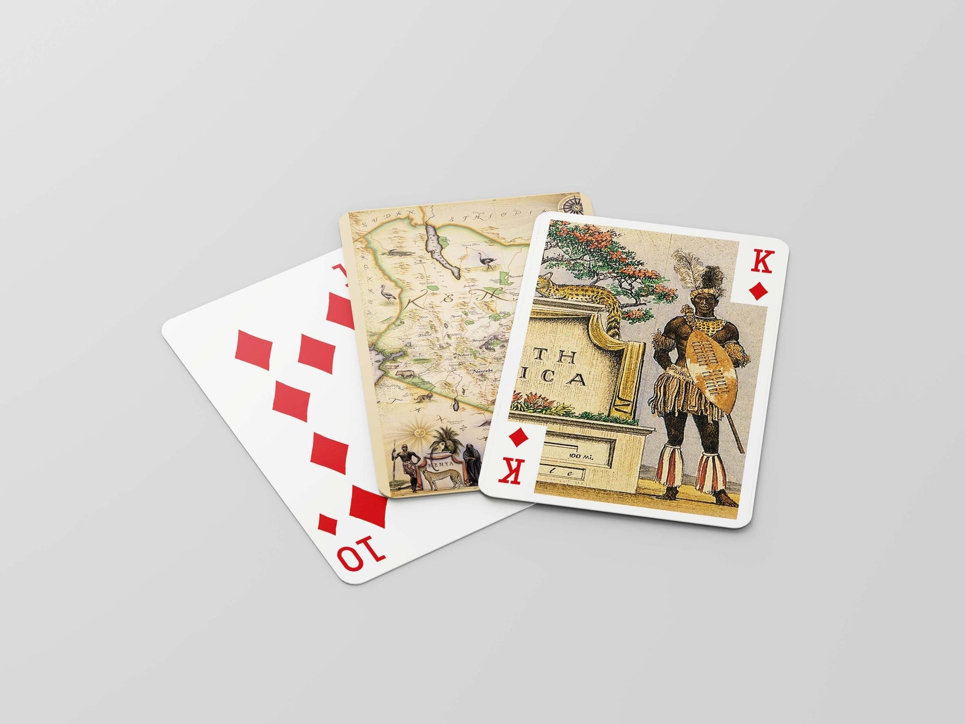Kenya map playing cards, artist edition deck, from Blue Rhino