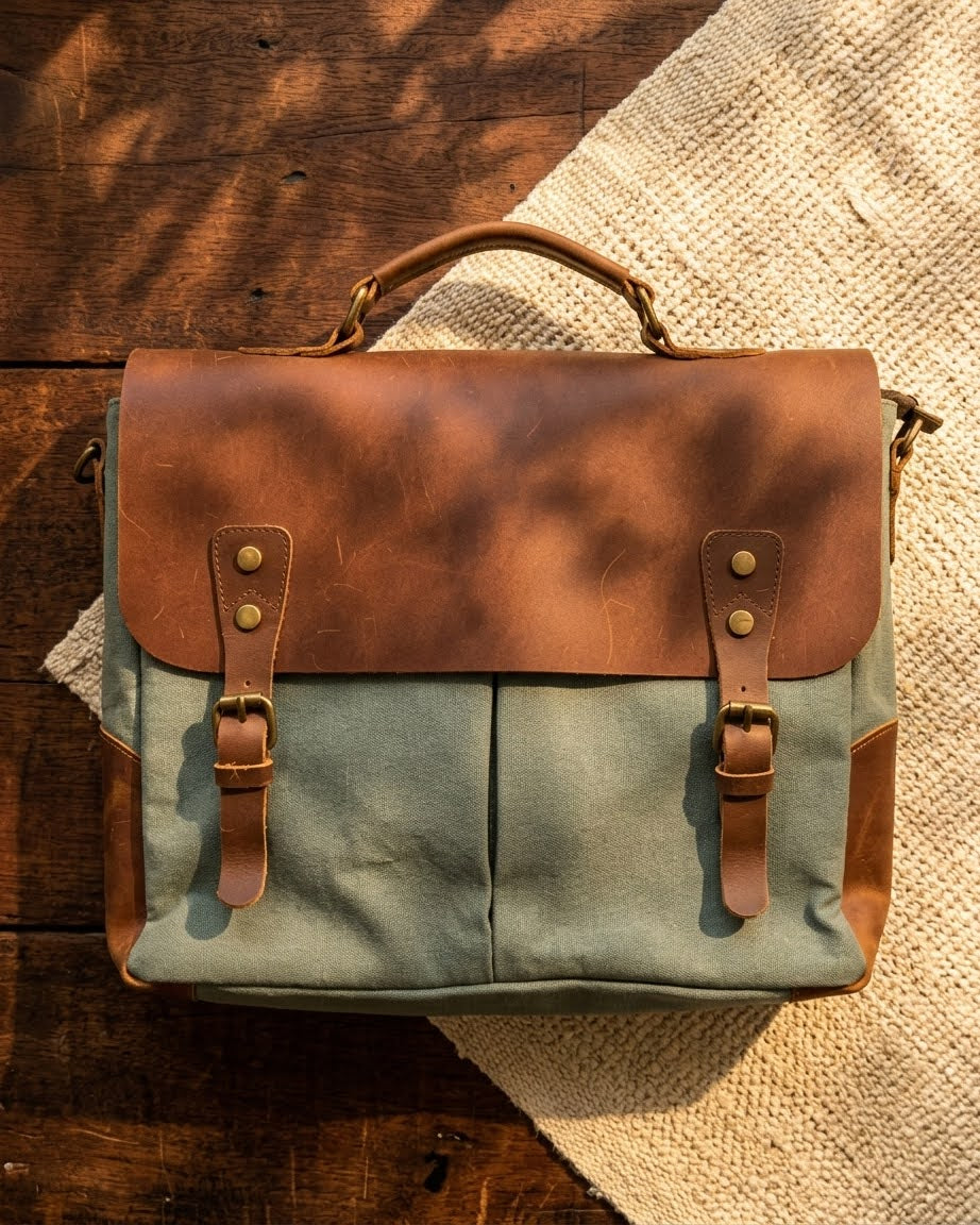 BR LEATHER LAPTOP BAG