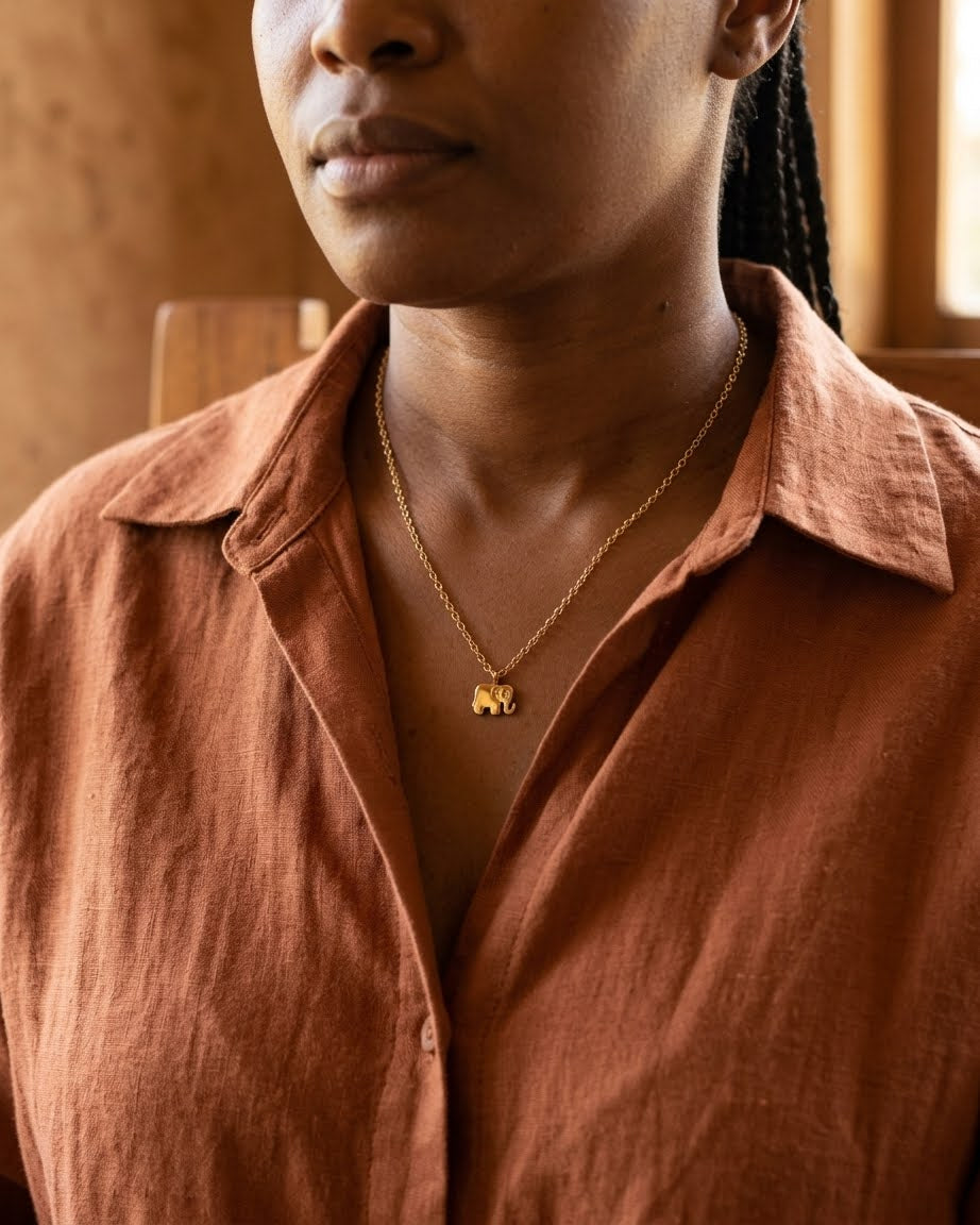 br elephant brass necklace