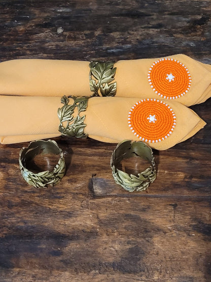 BR AUTUMN LEAF NAPKIN RING BRASS