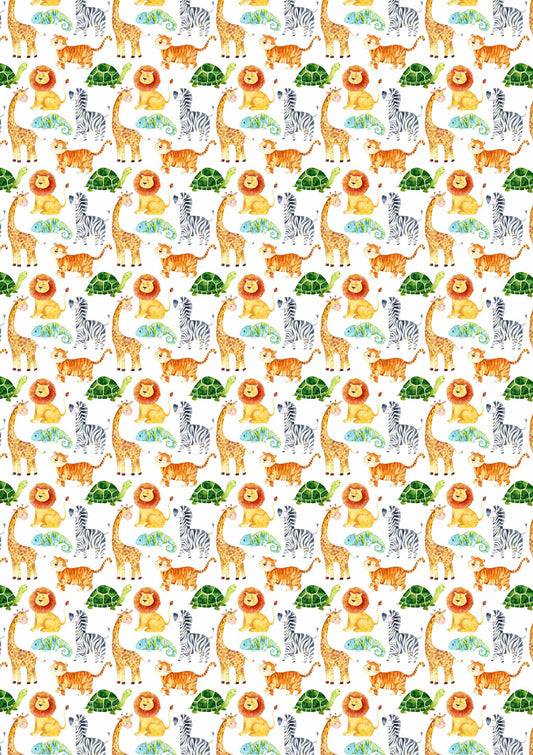 kids animal A1 wrapping paper