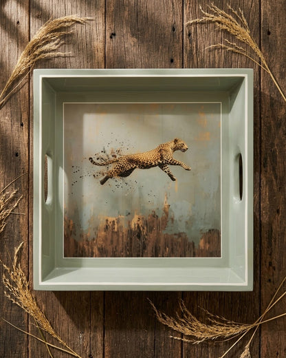 Leopard square tray