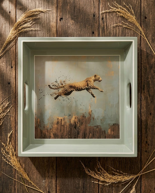 Leopard square tray