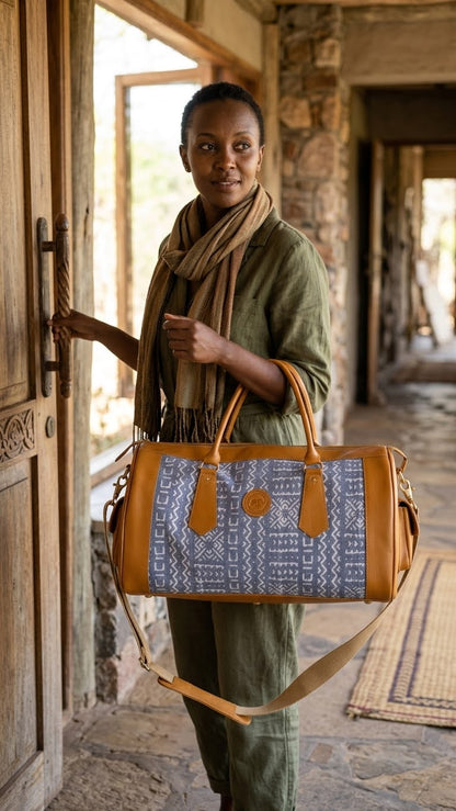 Br Duffel bag (Leather & Mud cloth)