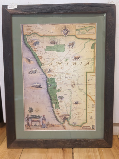 Namibia map in frame