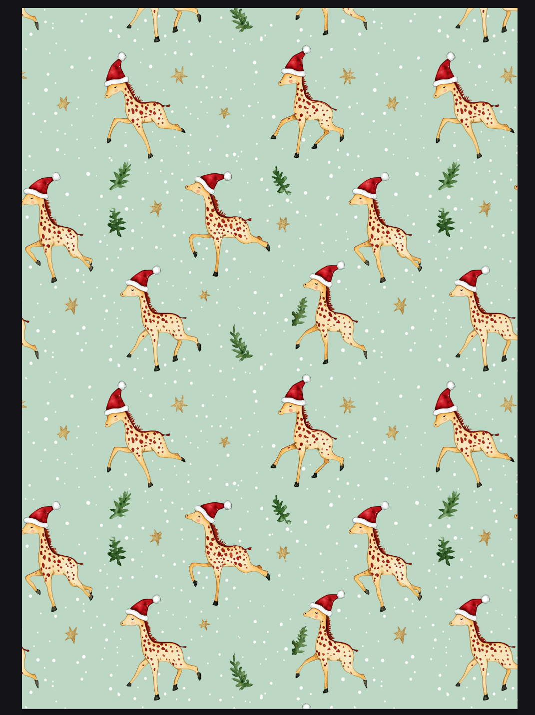 WRAPPING PAPER CHRISMAS GIRAFFE