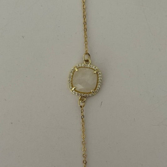 estones esb071 cz framed moonstone bracelet