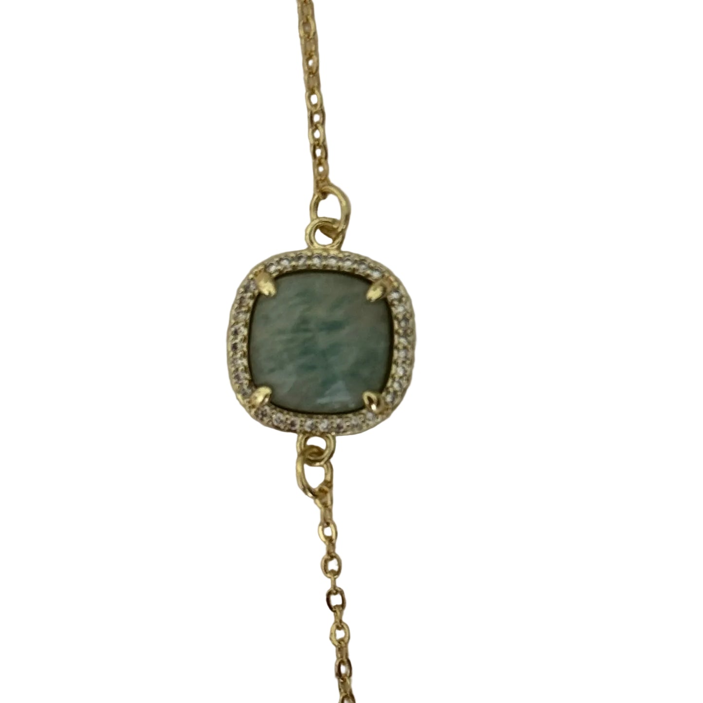 estones esb070 cz framed amazonite bracelet