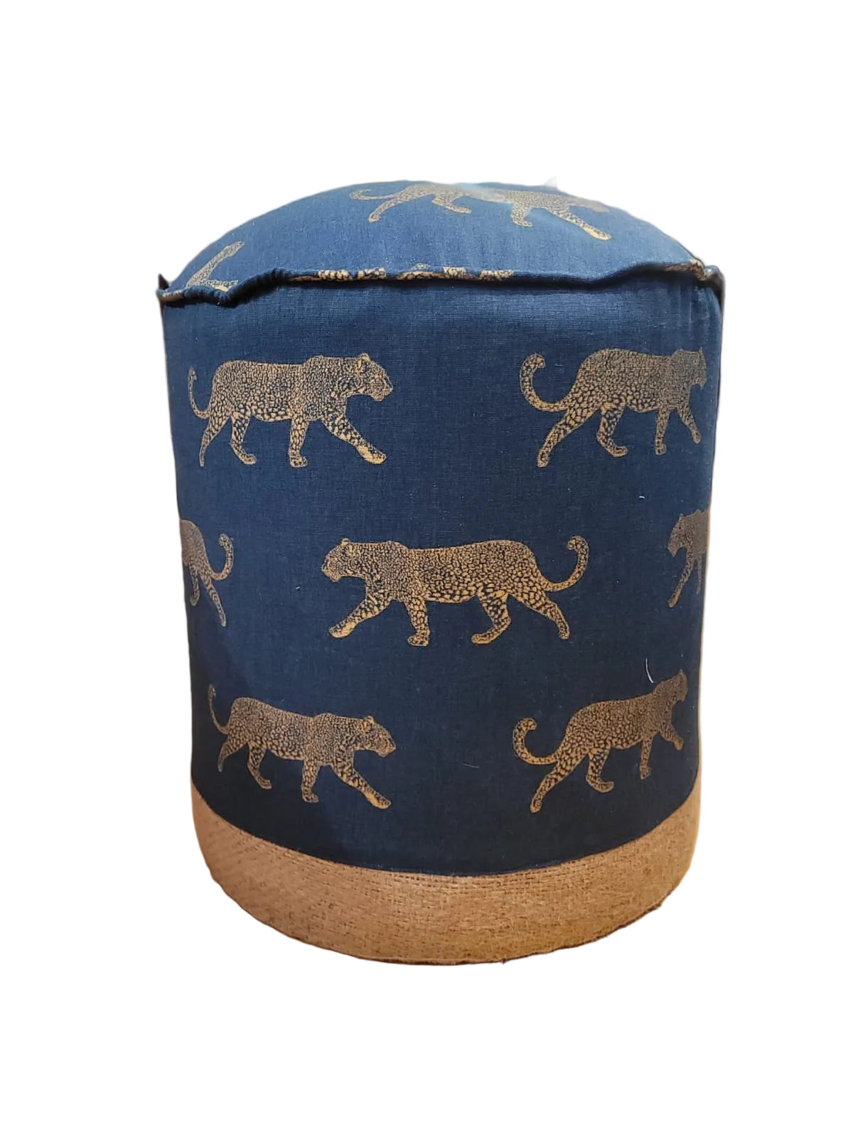 Green Leopard print pouf