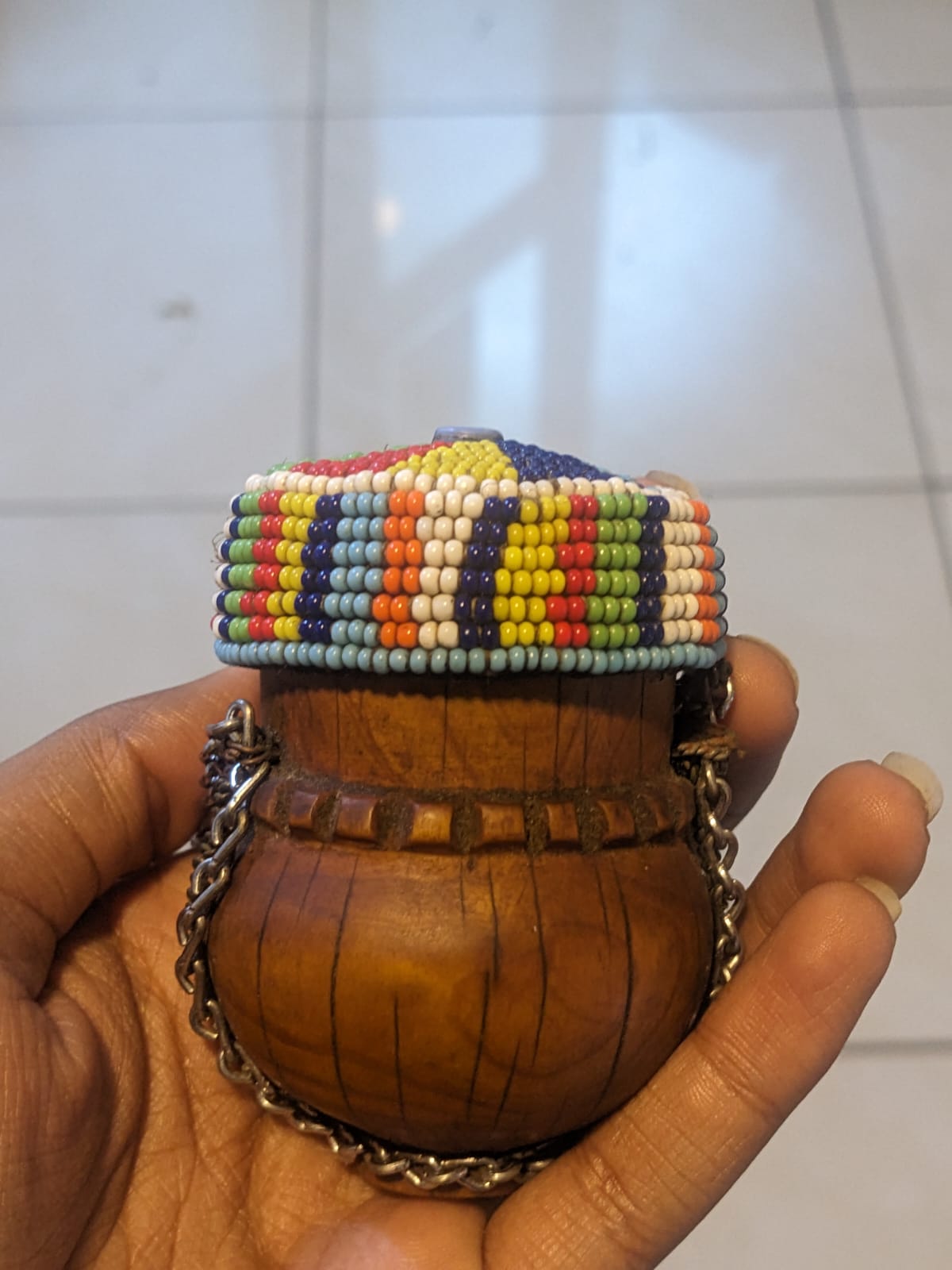 Maasai beaded snuff box