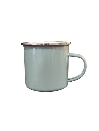 BR PLAIN GREEN ENAMEL MUG