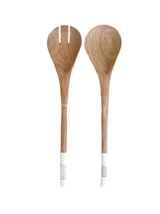 isa Salad Spoons light bone