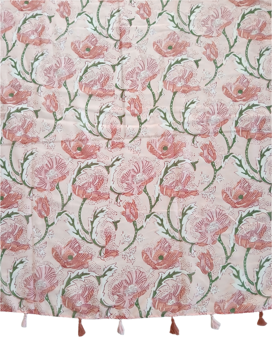 pink peony flower scarf