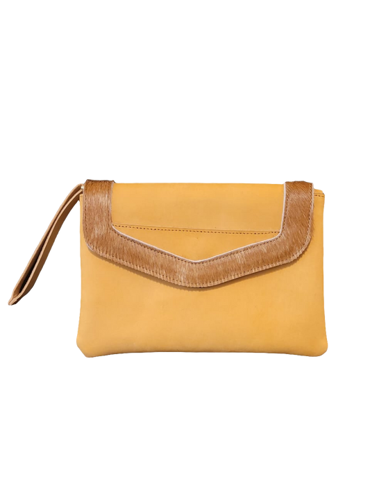 Br leather/hide clutch