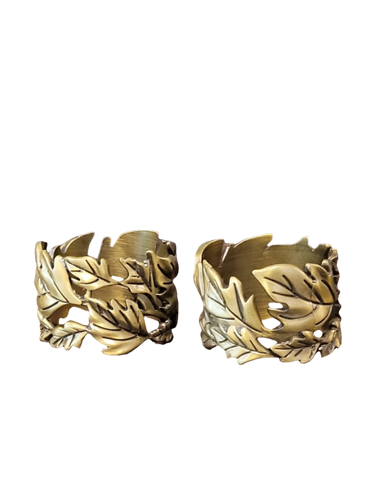 BR AUTUMN LEAF NAPKIN RING BRASS