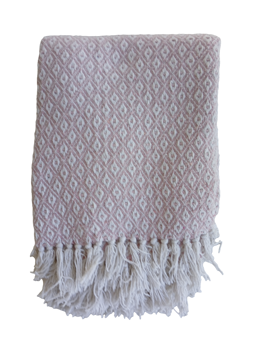 Emma barclay blush pink diamond throw