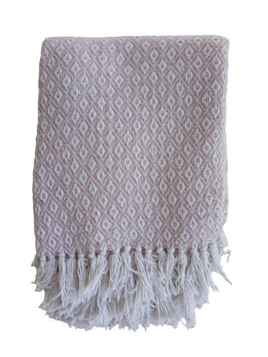 Emma barclay blush pink diamond throw