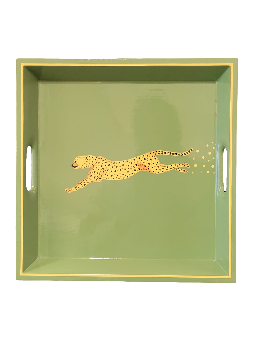 Chasing cheetah square tray