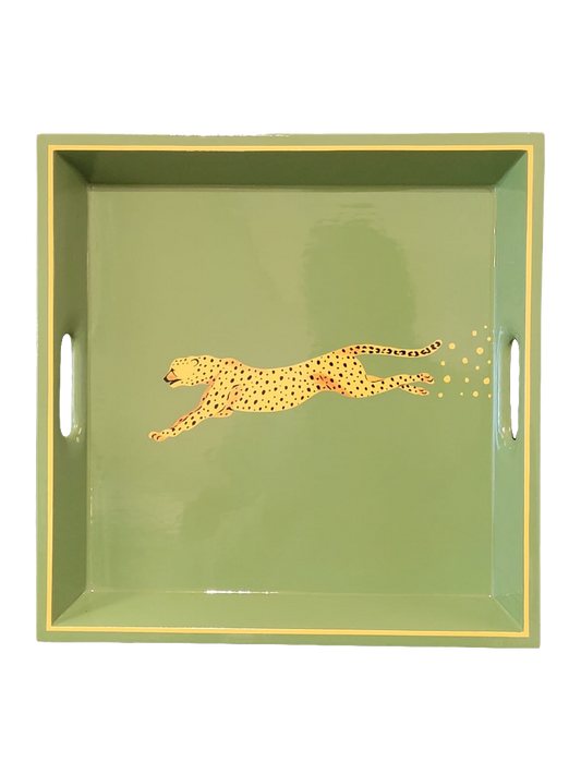 Chasing cheetah square tray