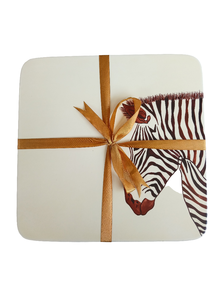 zebra square table mat