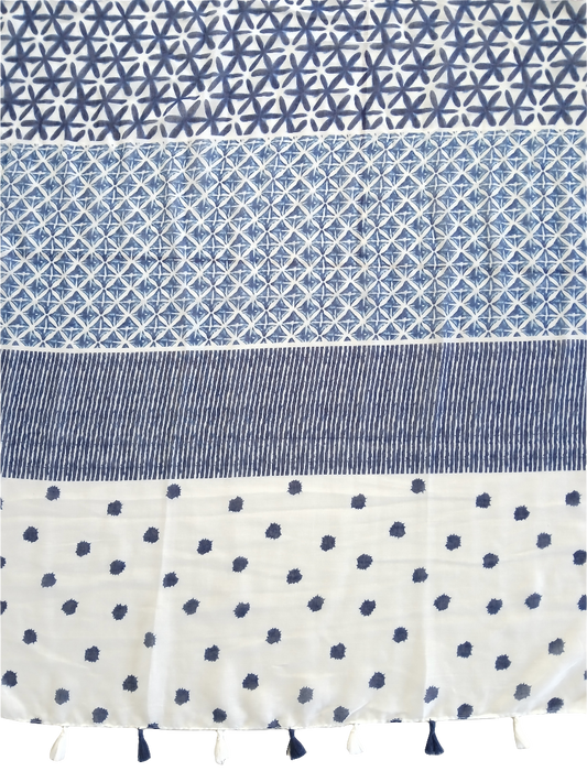 elegant blue diamond/polka dot scarf