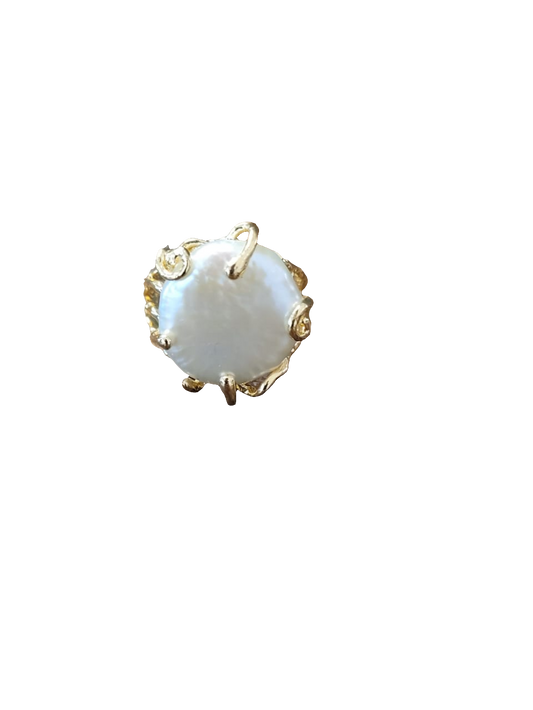 Estones ESR011-Nm Baroque pearl ring in 22kgp