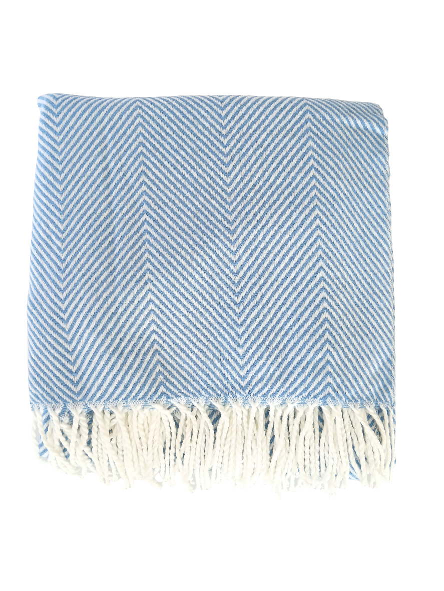 BR LUXURY  BLUE COTTON THROW