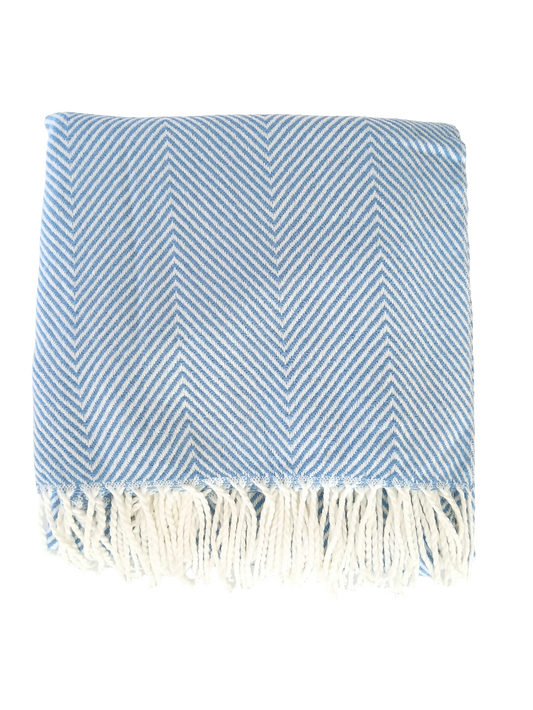 BR LUXURY  BLUE COTTON THROW