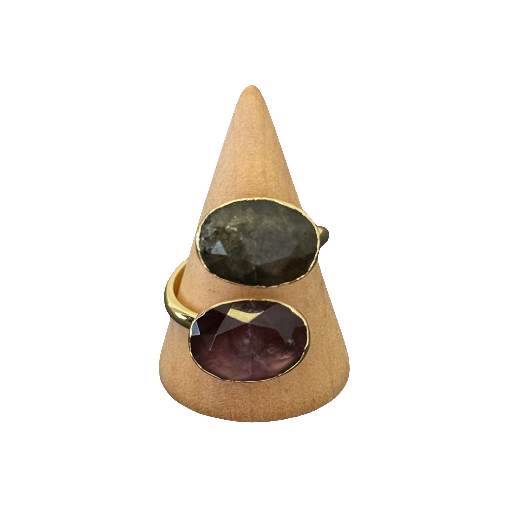 estones esr139 amethyst & labradorite ring