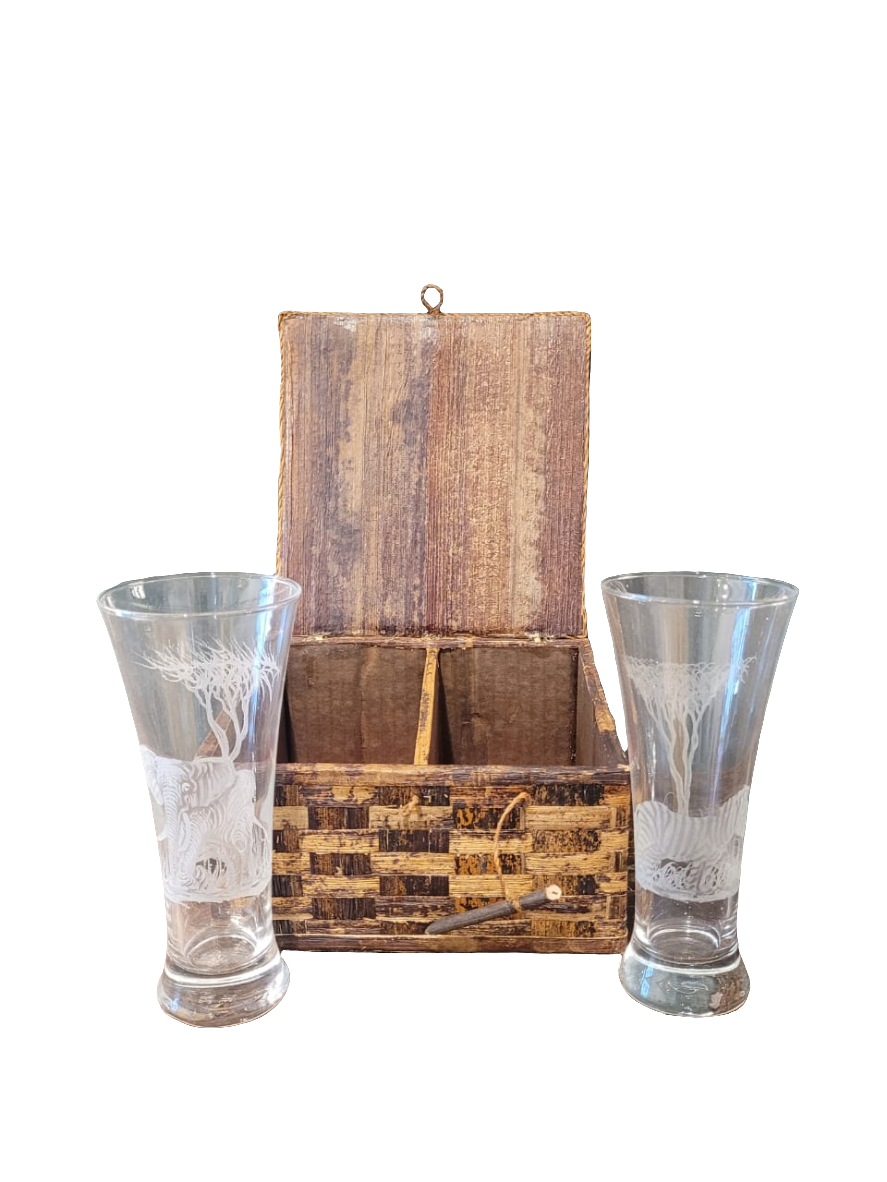 2PC MARTIGUE GLASS