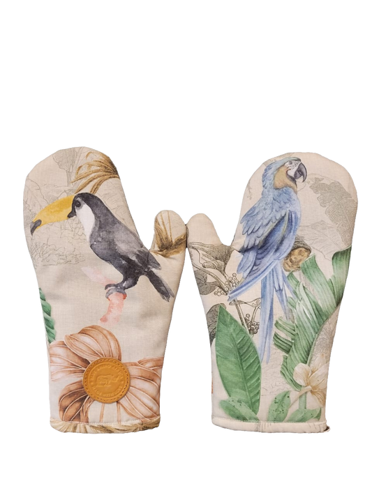 tropical garden oven mitt