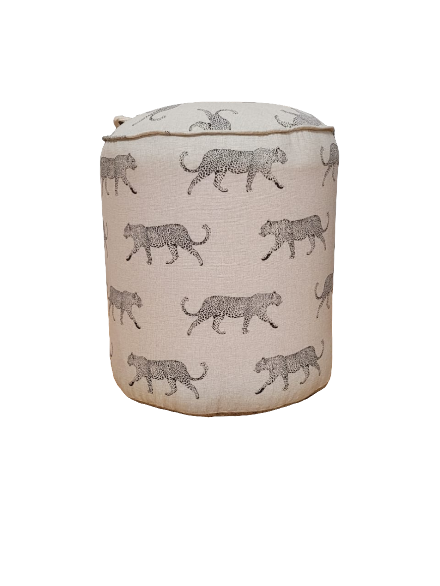 Leopard Print Pouf
