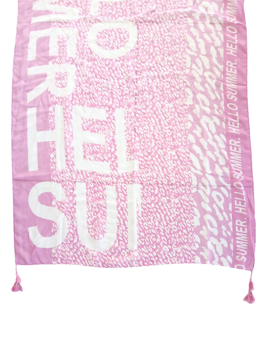 elegant pink flower haze scarf