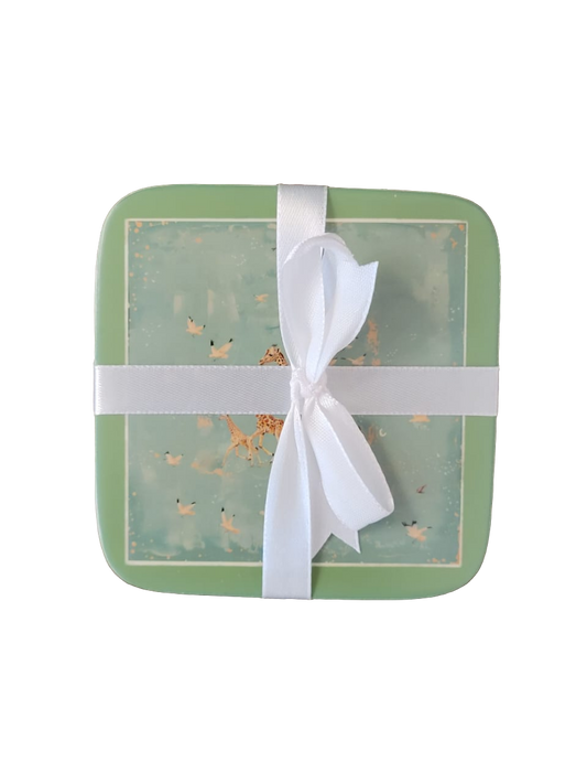 Running giraffe square coaster