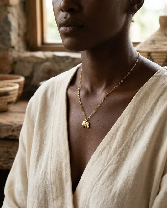 br elephant brass necklace