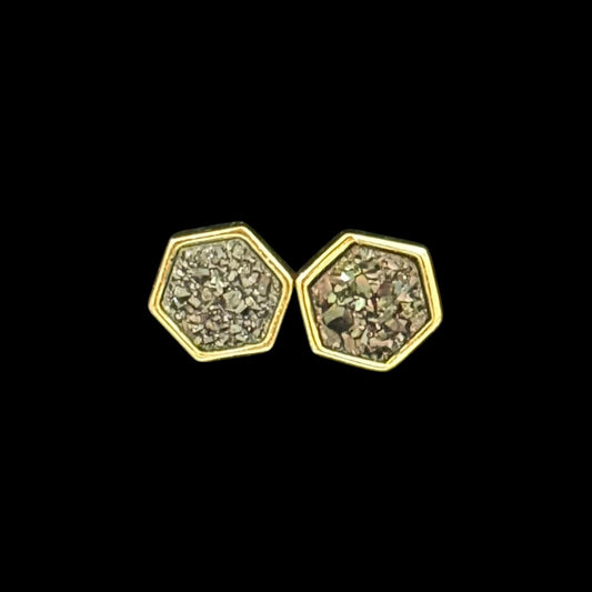 estones ese274 sugar druzy hexagon earrings