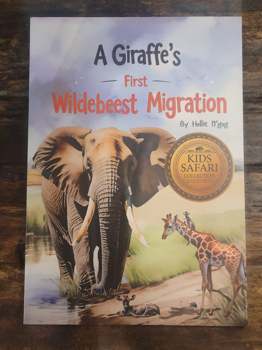 Giraffe's first wildebeest migration book