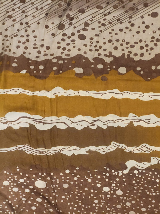 Brown layered print scarf