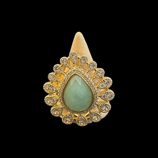 estones esr245 cz & amazonite ring
