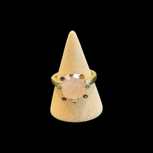estones esr260 cz paved rose quartz ring