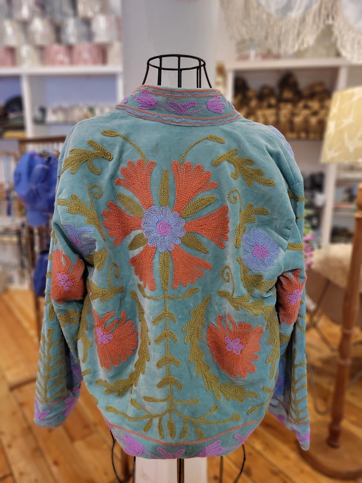 HSE OF SAFFRON TEAL FLORAL JACKET