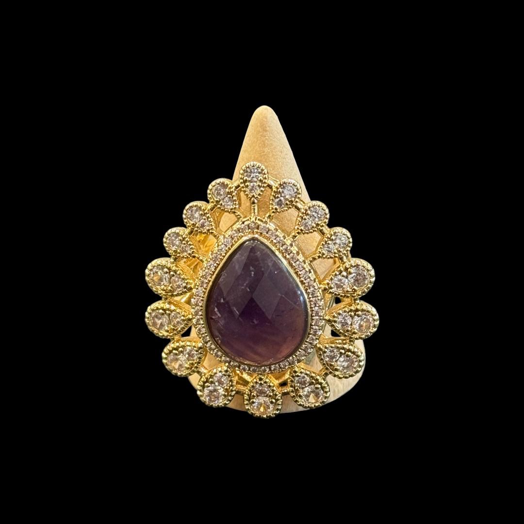 estones esr246 cz & amethyst ring