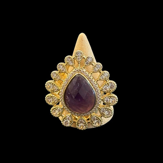estones esr246 cz & amethyst ring