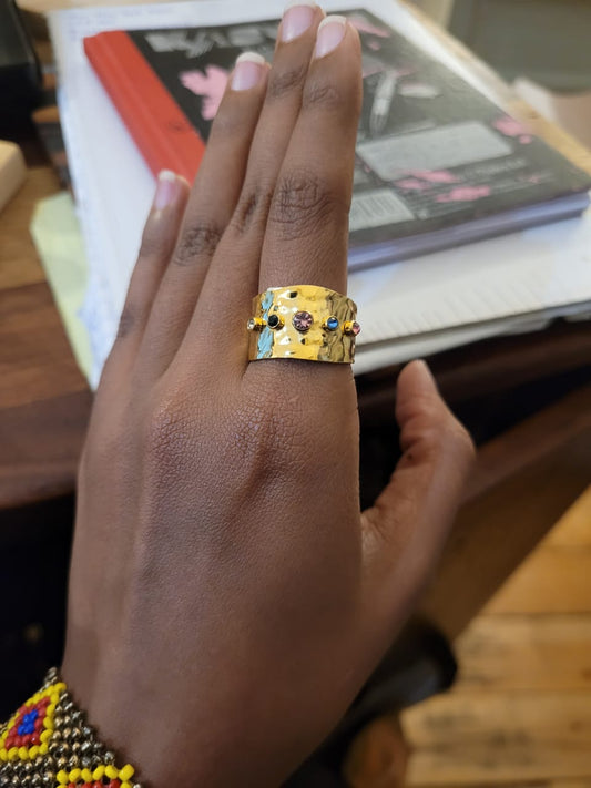 Estones ESR008 Nm CZ paved ring in 22kgp