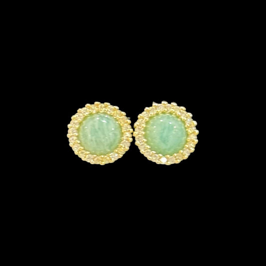 estones ese304 cz framed amazonite earrings