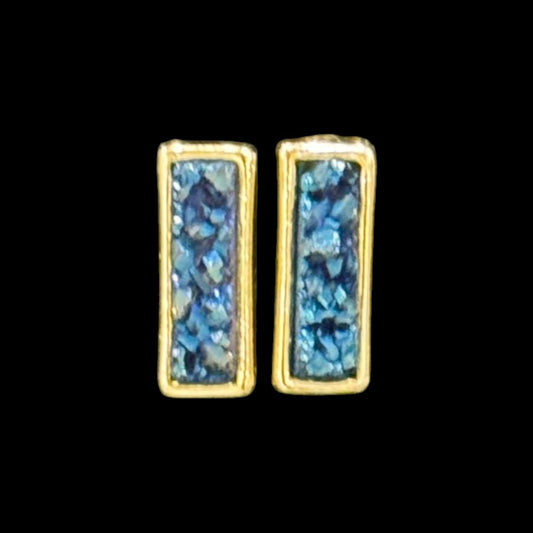estones ese290 sugar druzy rectangle earrings